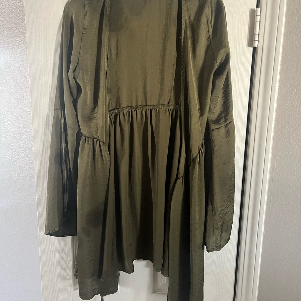 Green Ruffled Swim Coverup